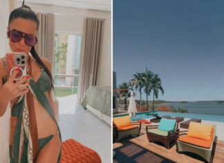 Maiara elogia mansão do cunhado Fernando Mocó com vista para praia do Tocantins: ‘Que delícia esse lugar’