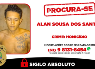 Polícia divulga foto para localizar suspeito de assassinar homem em Palmas
