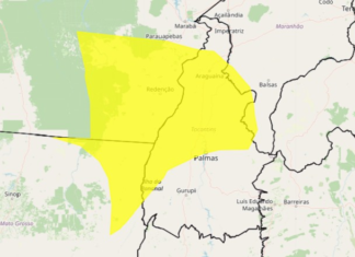 Tocantins tem alerta de chuvas intensas nas regiões central e norte, diz Inmet