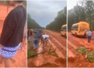 Estudantes que empurraram ônibus atolado para fazer Enem passam madrugada na estrada após 2º dia de provas: ‘Muita lama’