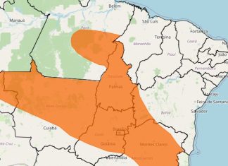 Alerta laranja de chuvas intensas cobre todo Tocantins no último dia de 2024