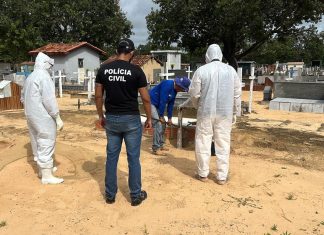 Corpo de homem assassinado a tiros e que teve dedo da mão decepado é exumado para retirada de bala alojada