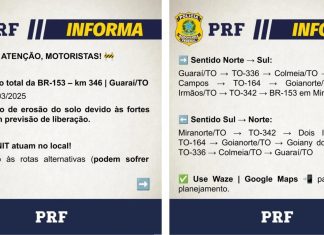 Trânsito na BR-153 segue pelo terceiro dia em esquema de ‘pare e siga’ por risco de rompimento de barragem em Guaraí