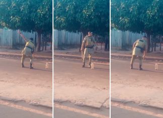 Policial joga bets com crianças em rua durante patrulhamento e viraliza: ‘Momento nostálgico’