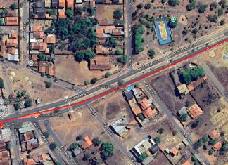 Avenida que filho de servidora dirigiu caminhonete do governo tem praça, faixa de pedestre e limite de 40 km/h