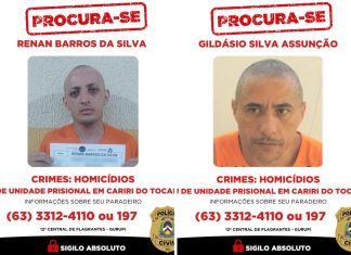 Fuga de serial killer em presídio do Tocantins já soma mais de 120 horas