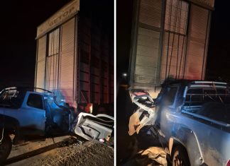 Uma pessoa morre e duas ficam feridas após picape bater na traseira de carreta na BR-153