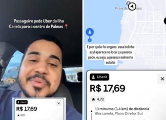 Motorista de aplicativo se diverte ao receber corrida para ilha no lago de Palmas: ‘Para ganhar R$17’