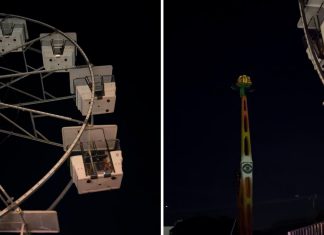 Visitantes ficam parados em roda-gigante de parque de diversões durante falta de energia; VÍDEO