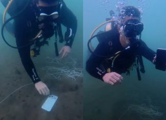 Mergulhadores fazem buscas por duas horas para resgatar celular que caiu no Lago de Palmas