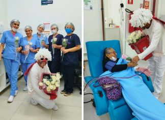 Artista de rua entrega 60 rosas a pacientes de clínica em Palmas e diz: ‘Uma flor pode iluminar o dia’